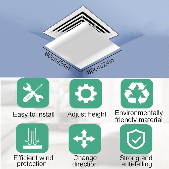 Filter Equipped Central AC Wind Direction Deflector | Built-in air purifying - Image 2