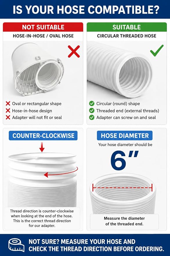 Portable AC Vent Kit for Door or Wall, Exhaust Hose Adapter - Image 2