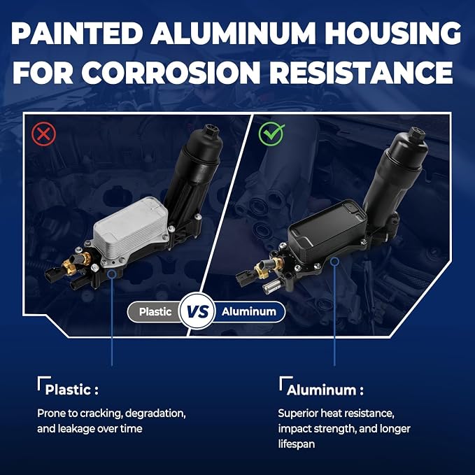 Upgrade Aluminum Engine Oil Cooler Oil Filter Housing - Image 4
