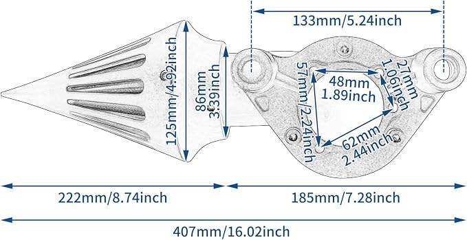 Air Cleaner Motorcycle CNC Spike Air Intake Filter Kit Fit - Image 7