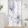 Small Stall Boho Watercolor Floral Shower Curtain 36 x 72, Grey Ink Painting Style Flower Shower Curtains for Chic Elegant Bathroom, Artistic Narrow Half Size Shower Curtain
