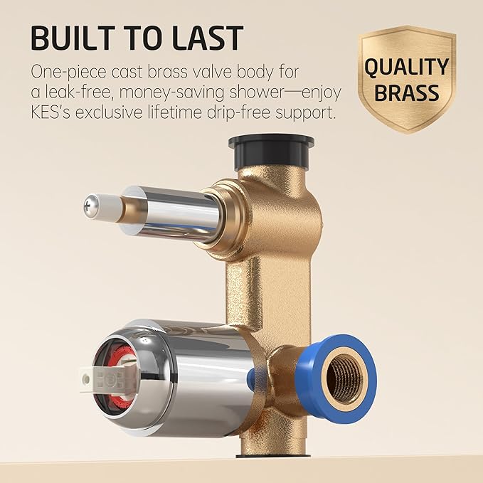 KES Shower Faucet with 10-Inch Rain Shower Head with Handheld Spray, Pressure Balance System with cUPC Certified Valve Polished, XB6230F18-CH