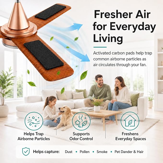 Ceiling Fan Filters for Blades, 20 Pack Fan Air Purifier Pads - Image 5