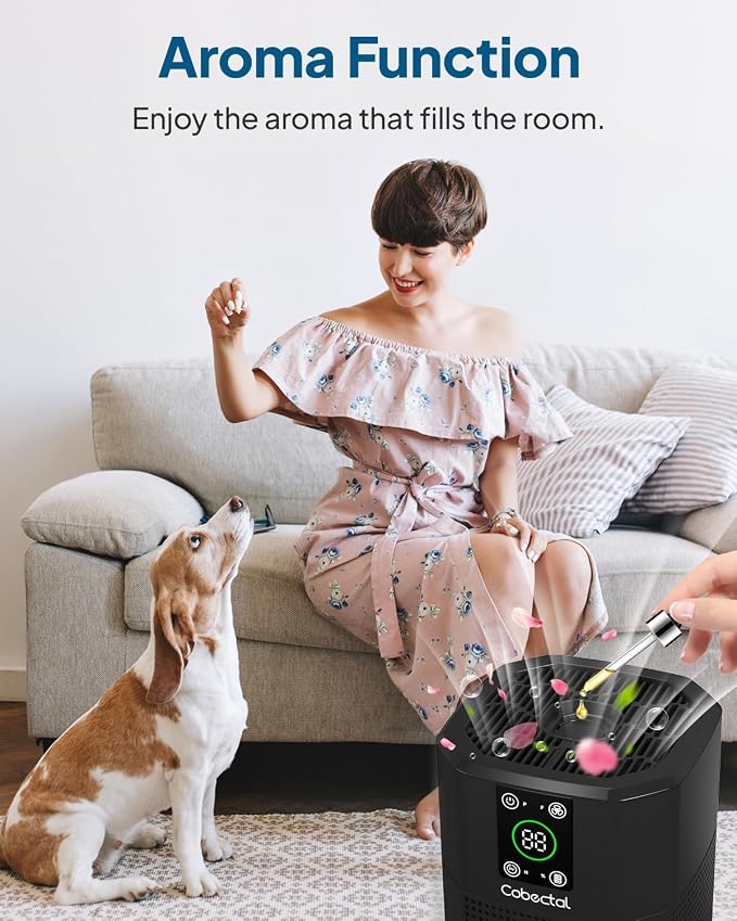 2 Pack Air Purifier for Bedroom Home, Cobectal Room Air Cleaner - Image 3