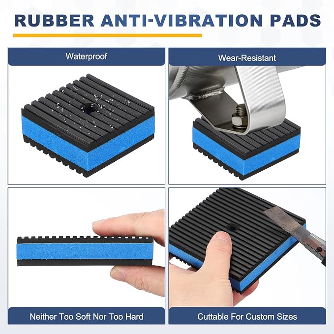 HARFINGTON 8Pcs Rubber Anti-Vibration Pads 2" x 2" x 7/8" Heavy Duty EVA - Image 4