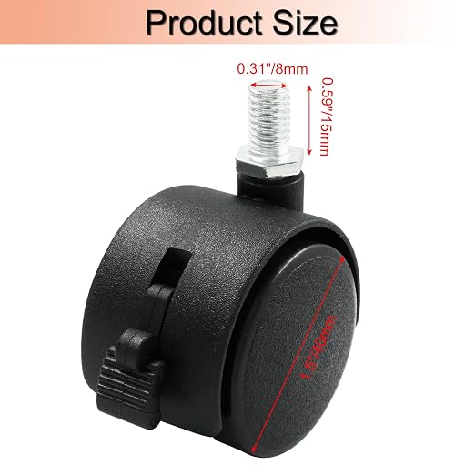 4pcs 1.5 Inch Swivel Caster Wheels, Heavy Duty Swivel Stem Casters Wheel - Image 2