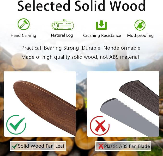 QUTWOB 52" Wood Ceiling Fans - Image 7