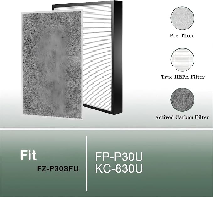 FZ-P30SFU Replacement True HEPA And Deodorizing Filter，Compatible - Image 2