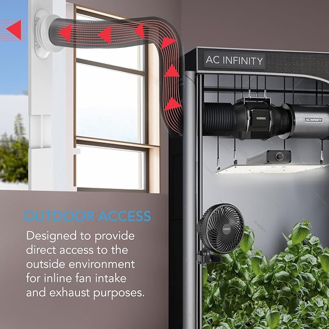AC Infinity Window Duct Kit, Universal Vent Port - Image 2