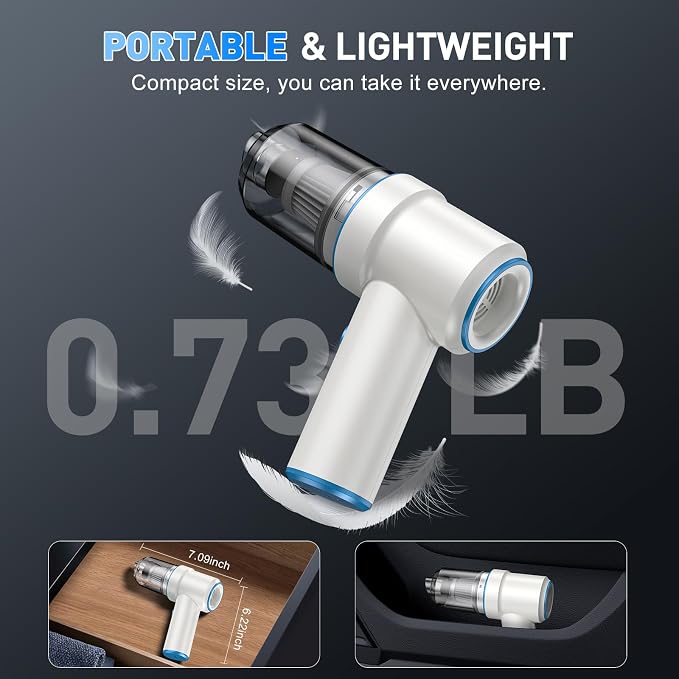 KMM Handheld Car Vacuum Cleaner, 9000PA Vacuum Cleaner & Air Duster, 120W High - Image 7