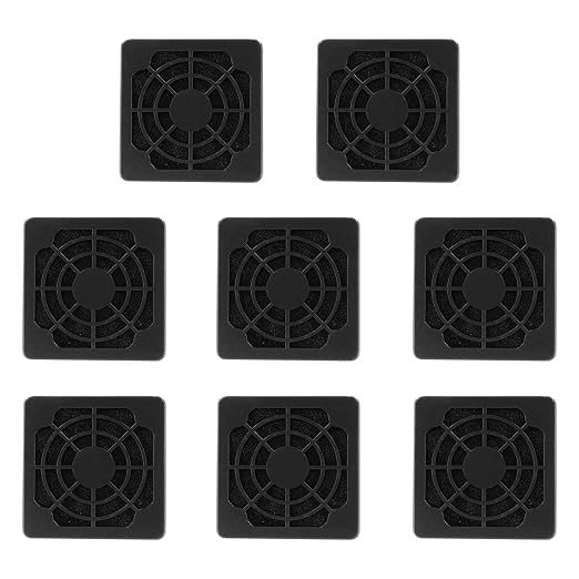8 Pcs Black Cooling Fan Filter 40 mm Square Plastic Case Fan Filter Cover PC by Unlorspy