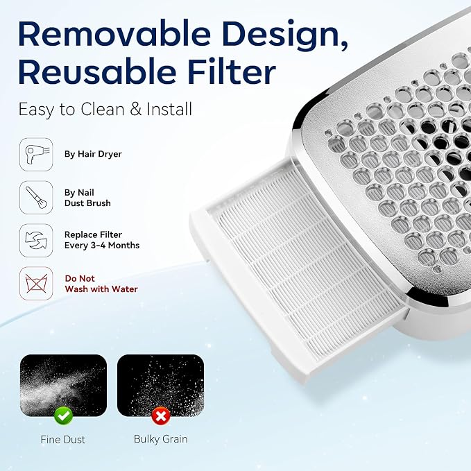 Makartt Cordless Nail Dust Collector: Rechargeable Fan Nail Vacuum - Image 6