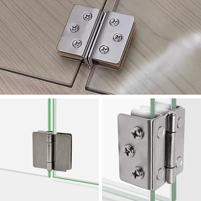 4PCS Glass Door Hinges Adjustable Double Glass Clamp Hinges Fits - Image 5