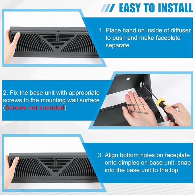 Yaocom 2 Pack Baseboard Register Vent 18 Inch Duct Opening Size Vent Covers - Image 4