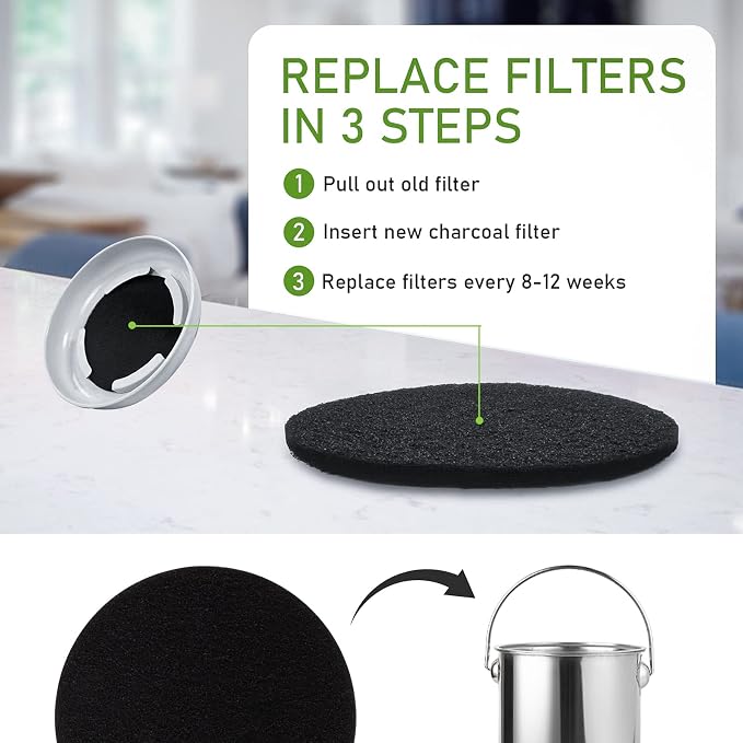 10 Pack Charcoal Filters for Kitchen Compost Bin, Compost Filters for - Image 5