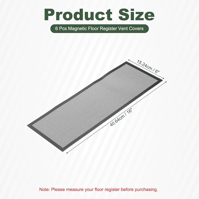 YOKIVE 6 Pcs Magnetic Floor Vent Covers, Floor Register Cover PVC Mesh Air Vent - Image 2