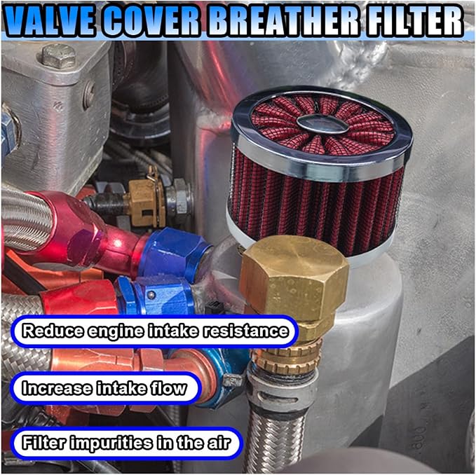 23mm Car Air Filter, 0.9'' High Flow Vent Valve Cover, Breather Filter - Image 6
