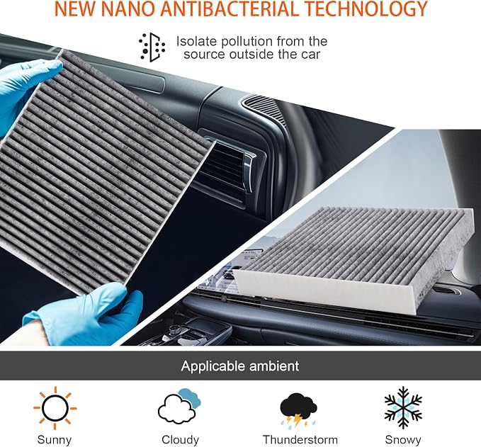 Cabin Air Filter w/Activated Carbon Compatible - Image 3