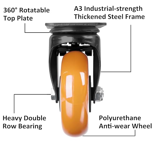 Finnhomy 4” Caster Wheels Set of 4 - Image 2