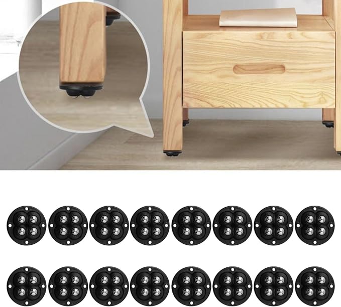 16 Pcs Caster Wheels with Tape, 360° Swivel Ball Transfer Rollers - Image 5
