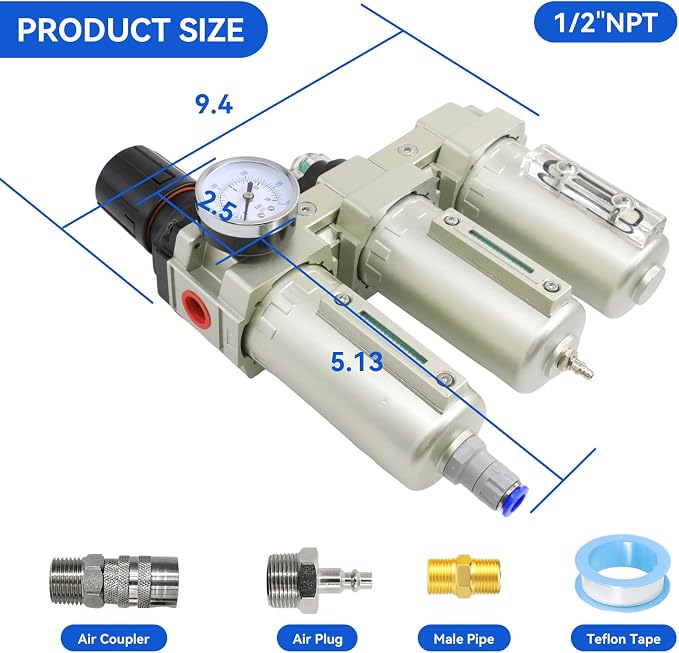1/2" NPT Industrial Grade 3 Stage Air Dryer - Image 3