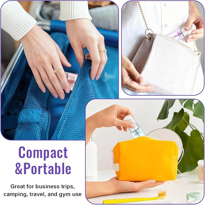 5 Pack 2 oz Travel Foam Pump Bottle, 60 ml Foam Dispenser, Clear PET Foaming Pump Bottle for Hand Soap, Shampoo, Hair Mousse, Self-tanner, Facial Cleansers (5, Multi-color)