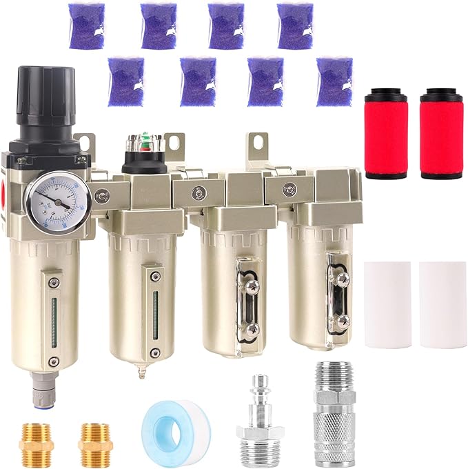 3/4" NPT Industrial Grade 4 Stage Air Compressor Drying System, 0-240 PSI by Unknown