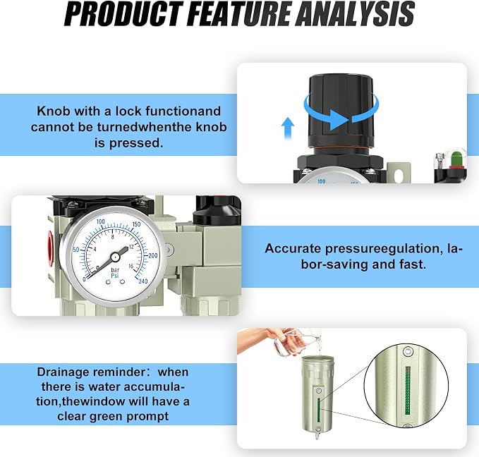 1/2" NPT Heavy Duty Industrial Grade 4 Stage Air Drying System, Coalescing - Image 5