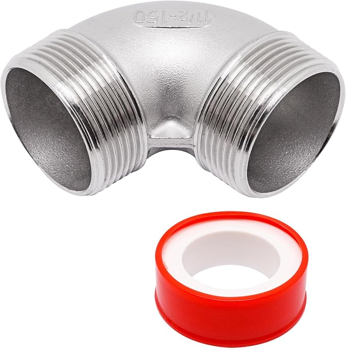90 Degree Elbow 1PCS, 1-1/2" NPT Male X 1-1/2" NPT Male 304 Stainless Steel by SSYDIEN