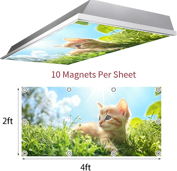 2 Pack Fluorescent Light Covers 4x2 ft Magnetic Light Covers - Image 3