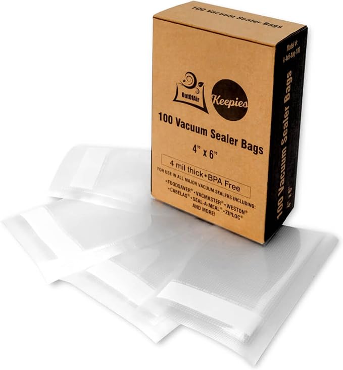 OutOfAir 100 Vacuum Sealer Bags: 4" x 6" Pre Cut Bags - Image 4