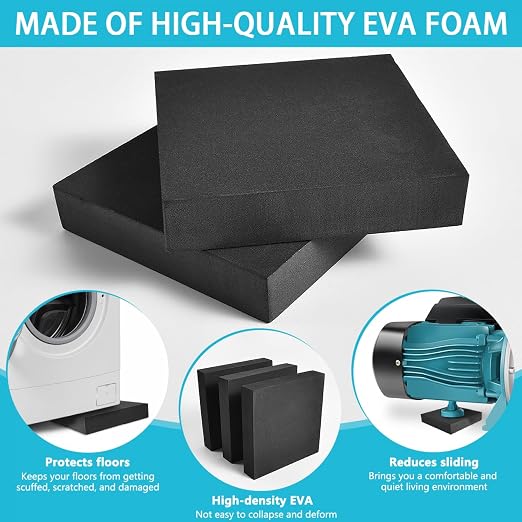 SenseYo 6 Pack Anti Vibration Pads 4" x 4" x 0.8" Mechanical Vibration Isolator - Image 3