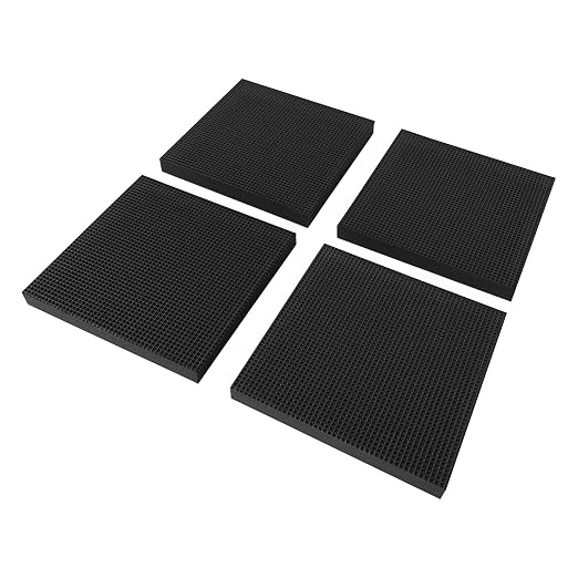 4 Pack Rubber Anti-Vibration Pads 100×100×10mm Thick Non Slip Grid Texture Anti by ZhaoZo