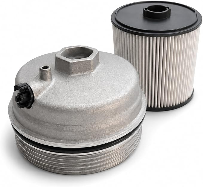Aluminum Fuel Filter Cap with Fuel Filter Kit Compatible with Ram 2500 3500 by SounruiforYourLife