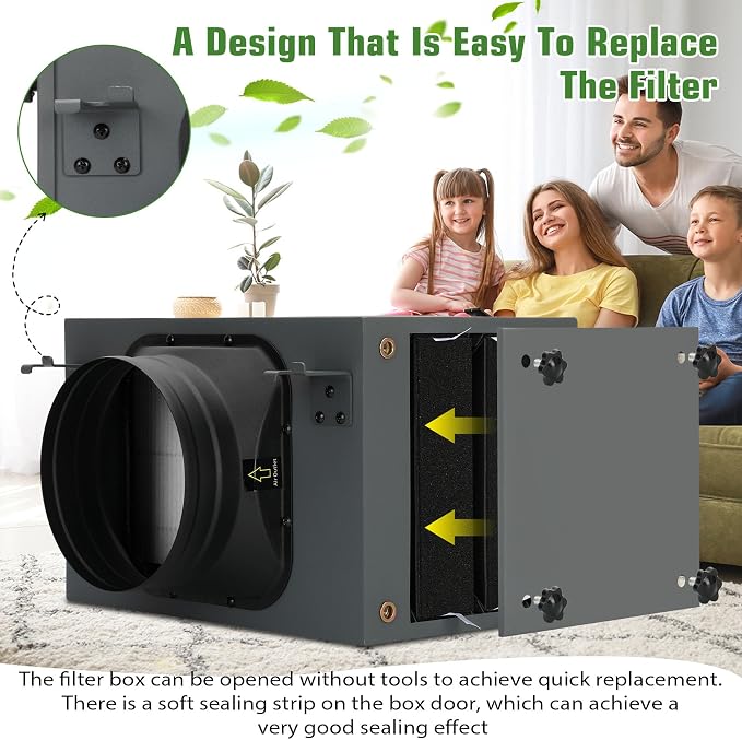6" Inline Filter Box with 3-Layer HEPA & Activated Carbon Filtration - Image 7