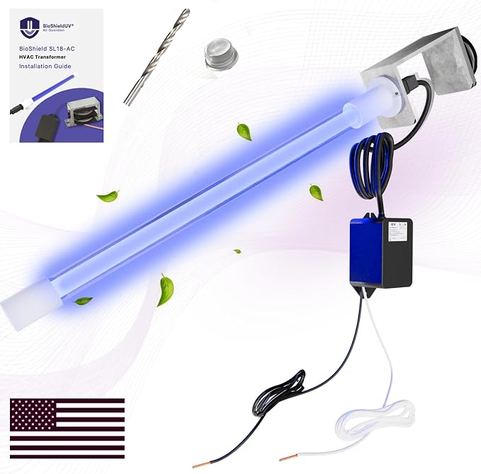 BioShieldUV® 18W 24V HVAC UV Light Air Purifier Bulb Magnetic Holder Powered by by Mammoth