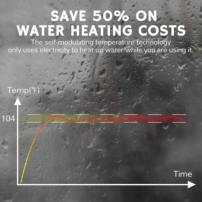 Airthereal Electric Tankless Water Heater 18kW, 240Volts - Endless On-Demand Hot Water - Self Modulates to Save Energy Use - Small Enough to Install Anywhere - for 2 Showers, Evening Tide series