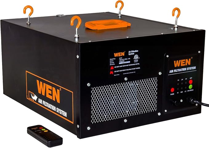 WEN 3410 3-Speed Remote-Controlled Air Filtration System & 90243-027-2 5-Micron - Image 2