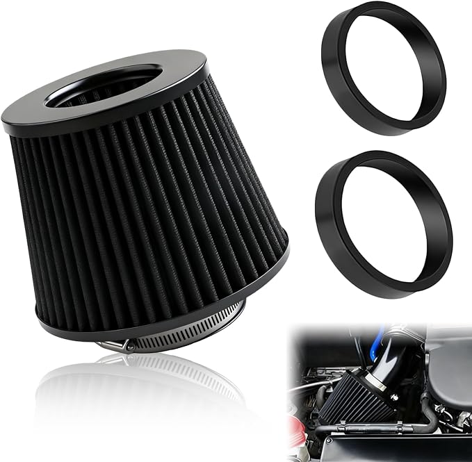 Universal Clamp-On Air Intake Filter, High Flow Closed-Top Cool Air Filter by Unknown
