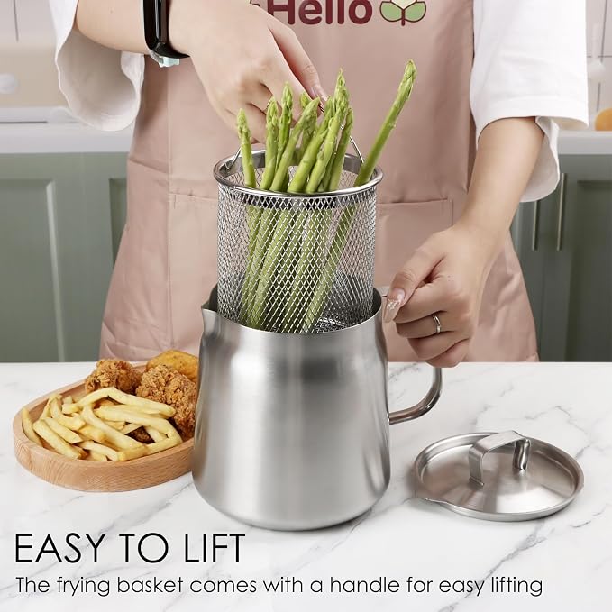 68oz 304 Stainless Steel Oil Filter Pot, Heavy Duty Bacon Grease Container & - Image 2