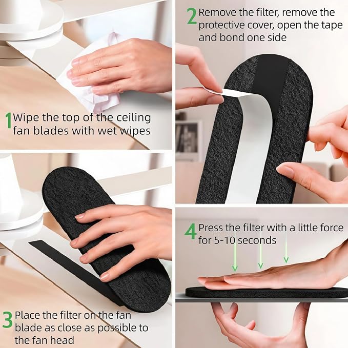 Ceiling Fan Filters for Blades, Premium Ceiling Fan Filters, Anti-Dust Ceiling - Image 5
