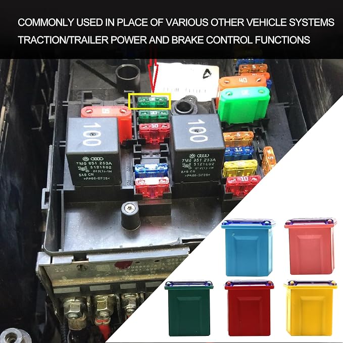 10pcs Jcase Fuse Assortment Automotive Low Profile Box Shaped Micro Cartridge - Image 6