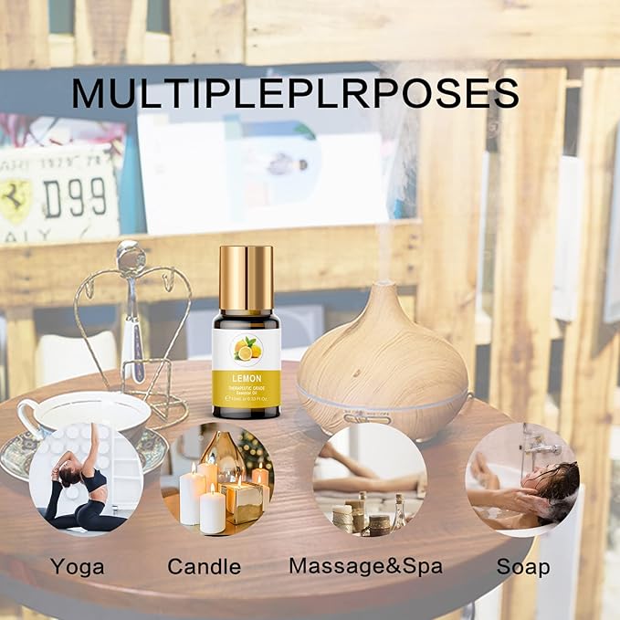 Essential Oils Set, 100% Organic Essential Oil, Lavender, Ylang Ylang, Tea Tree, Eucalyptus Scented Oil, Essential Oils for Diffusers for Home, Candle Making, Humidifiers (12)