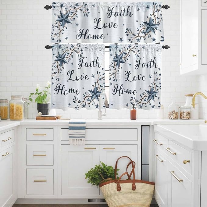 Texas Star Country Kitchen Curtains Set 3 Piece - Image 3