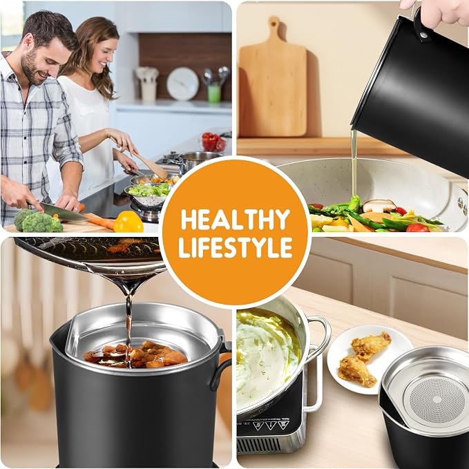 Chihee Grease Container Stainless Steel Bacon Grease Saver - Image 6