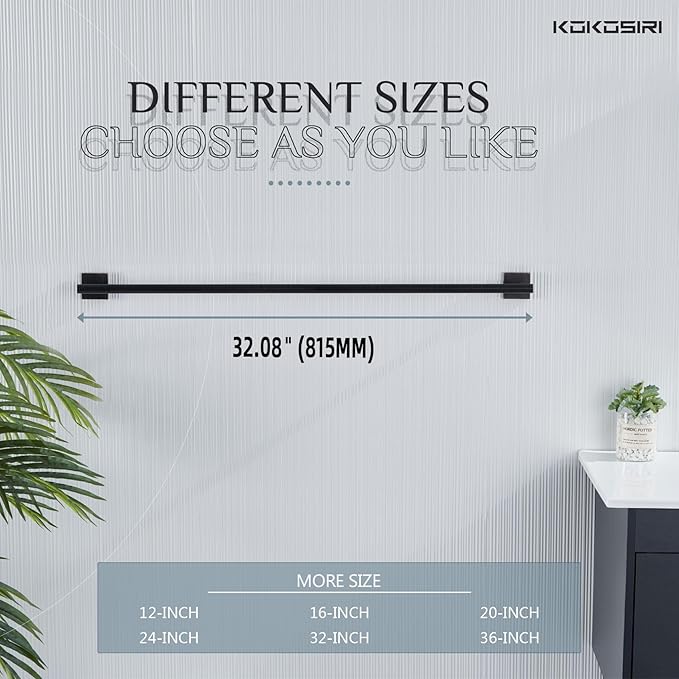 KOKOSIRI Bathroom Towel Bar 32'' Towel Holder for Bath Kitchen Cabinet Towel Rails 32 Inch Oil Rubbed Bronze Stainless Steel B4005ORB-L32