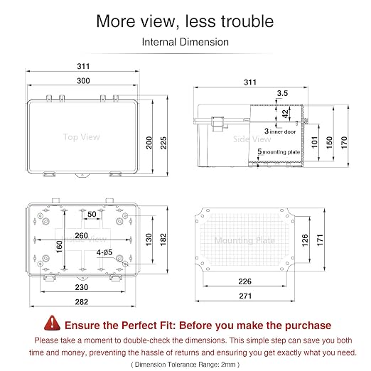 QILIPSU Waterproof Junction Box IP67 Outdoor Plastic Electrical Project - Image 6