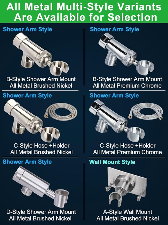 Shower Head Holder,Adjustable Handheld Shower Wand bracket, Hand held Showerhead Holder