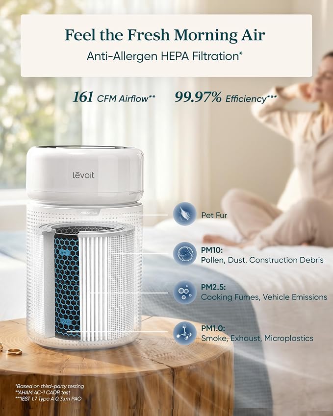 LEVOIT HEPA Air Purifier for Home Bedroom, Allergies Defense, Eleva 300X | - Image 5