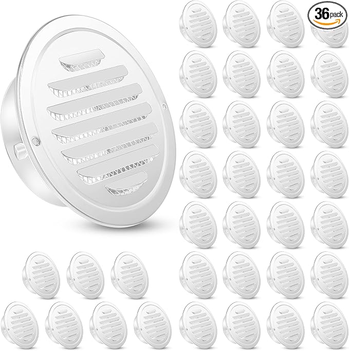 Zonon 36 Pcs Stainless Steel Soffit Vents 4 Inch Round Dryer Vent Cover by Zonon